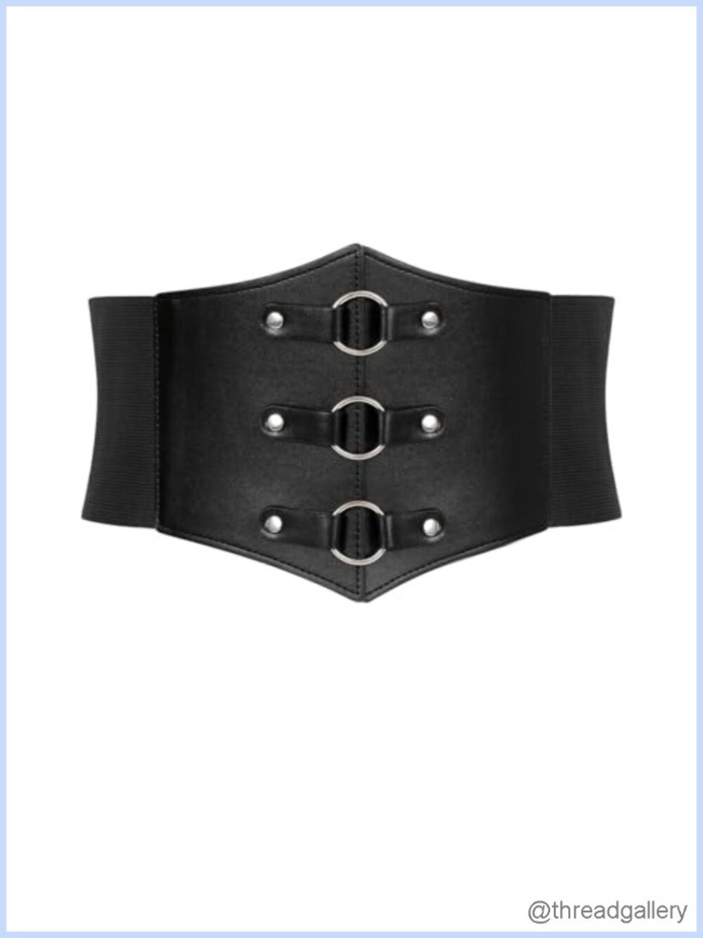 Faux Leather Lace-Up Waist Corset Belt Cinch Elastic